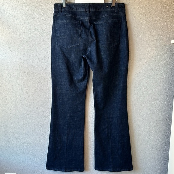 CAbi Wide Leg High Rise Trouser Jeans #5691 Deep Sea Dark Wash Size 12 Long - Picture 8 of 13